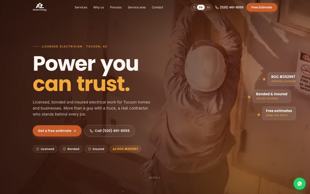 AZ Desert Energy — Landing page